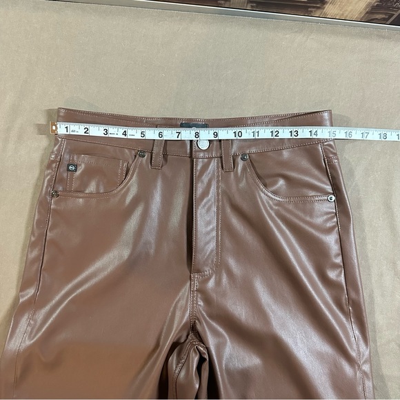 NWT Adriano Goldshmied Women’s Vegan Leather Pants Size 29 (Medium)color brown - Picture 6 of 12